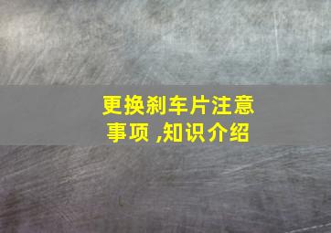 更换刹车片注意事项 ,知识介绍